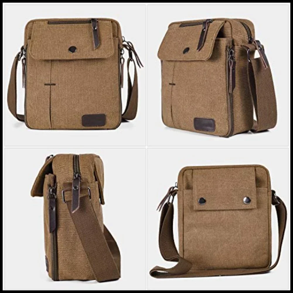 Vintage Canvas Messenger Bag Retro Casual Crossbody Travel Shoulder Bag